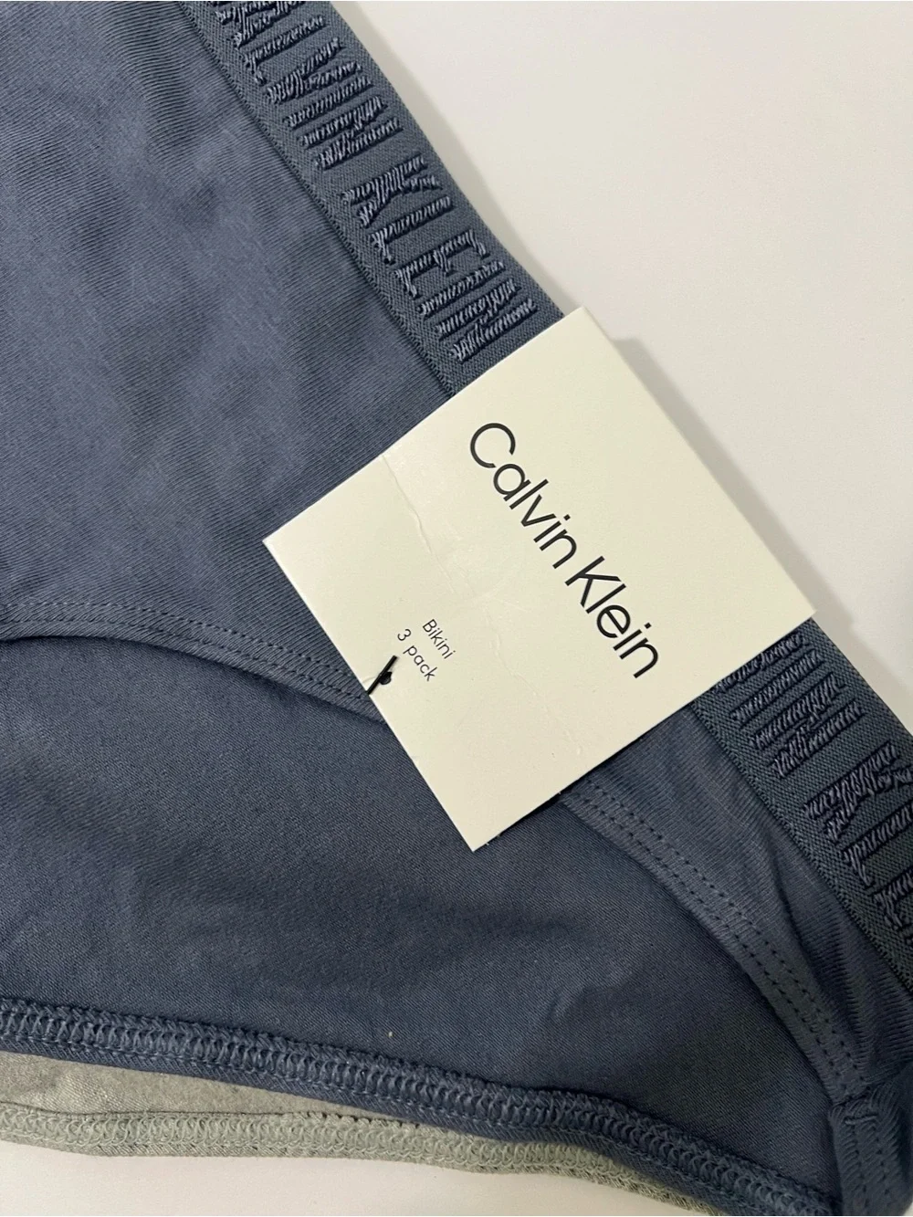 NWT Calvin Klein Bikini Briefs 3-Pack - Light Blue, Mauve & Gray